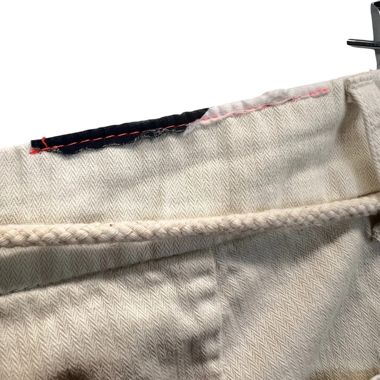 Sundry Women’s 100% Cotton White Jogger Pants Size 27 Taped Leg Streetwear Edgy - Image 14