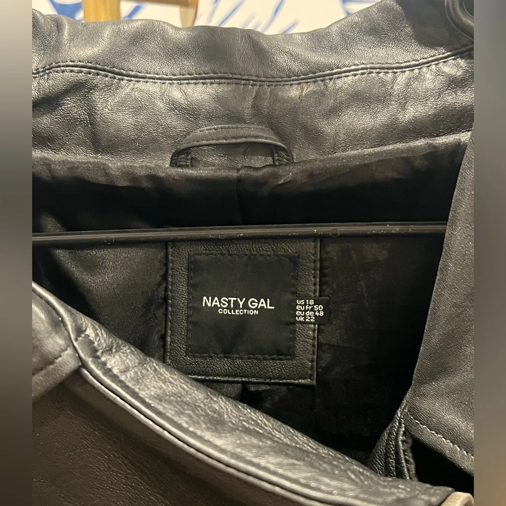 Nasty Gal Black Leather Moto Jacket - Image 3