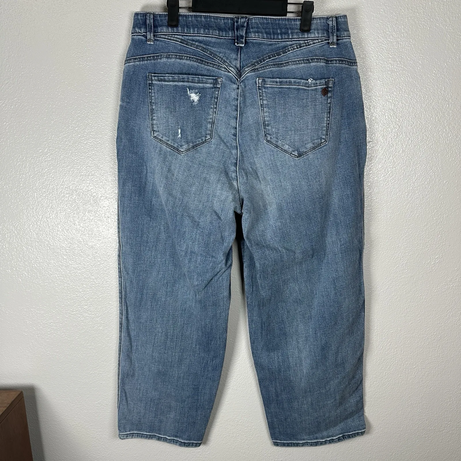 Democracy Jeans Womens 16W AB Technology Blue Wide Leg Medium Wash Stretch - Image 3