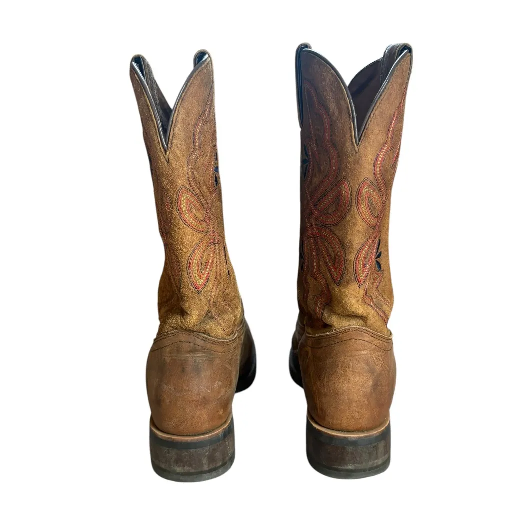 Tony Lama Aquilla 3R2202L Brown Square Toe 11" Cowboy Western Boots Womens 6.5 - Image 4