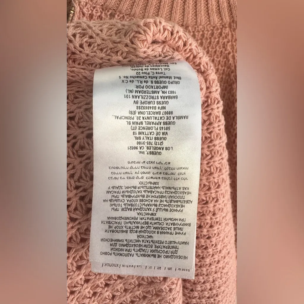 GUESS G by Guess blush Pink Knit Sweater Dress XS Cold Shoulder Zipper Detail - Image 8