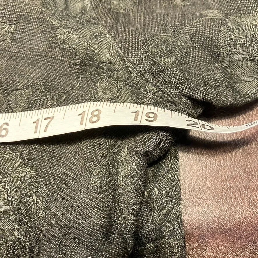 Vintage Modern Romance Dark Green Button Front Tunic Dress Rayon Flax‎ USA Made Brown Size M - Image 11