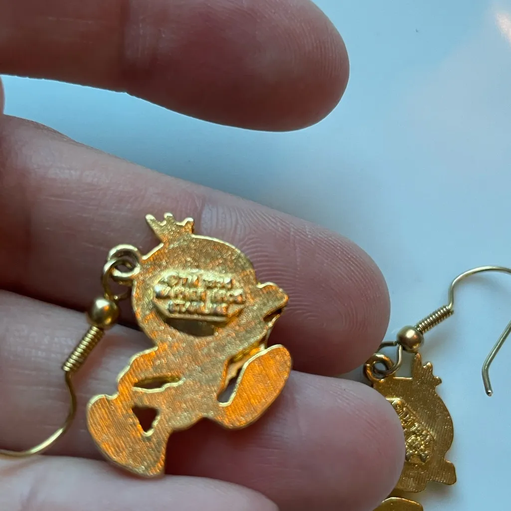 Vintage 1993 Warner Bros Tweety Bird Enamel Earring Set Starline Surprise Look Gold - Image 5