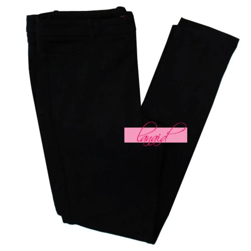 Black Ponte Slim Skinny Straight Pants Stretch Stretchy Jeggings 10 - Image 2