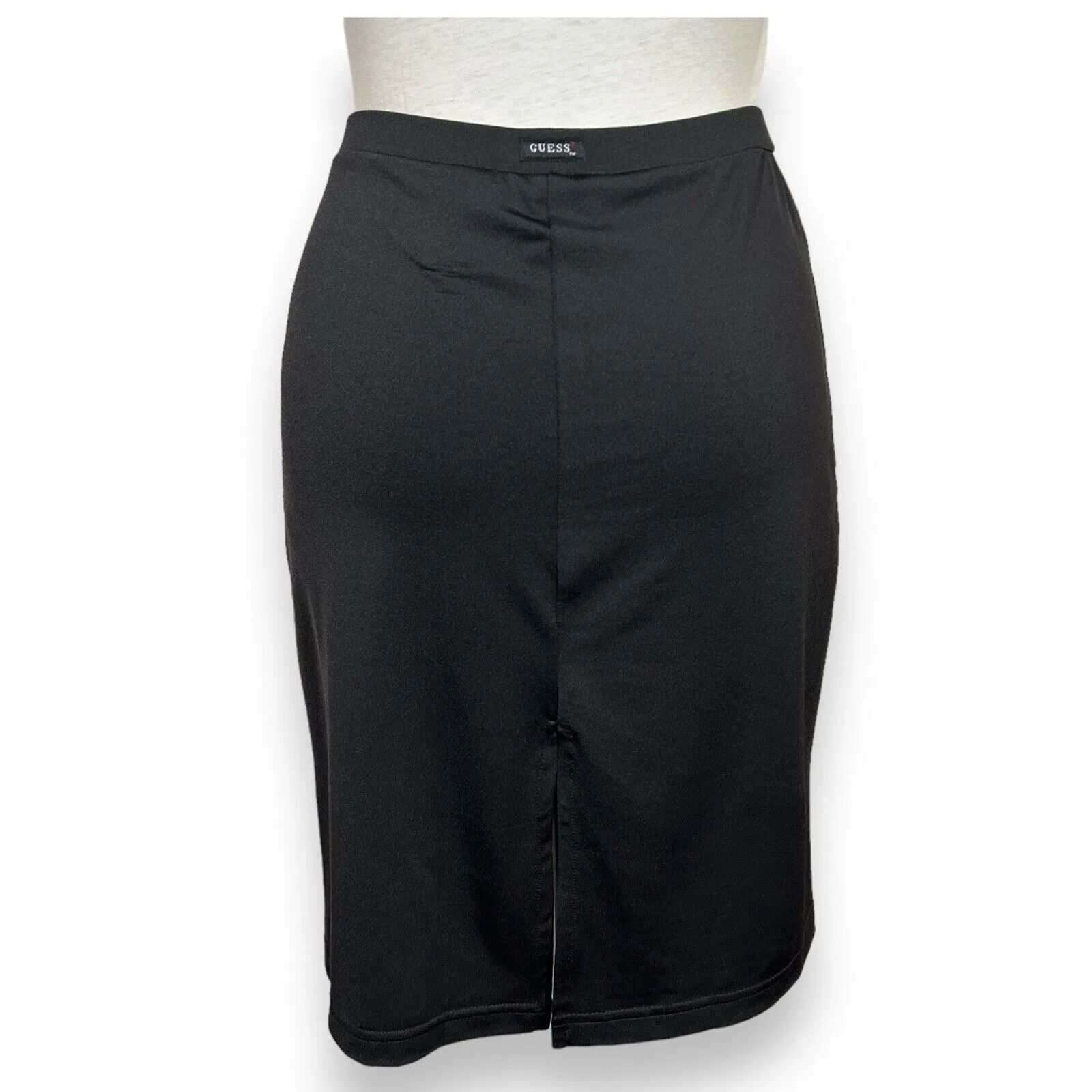 Vintage 90s Guess Stretch Skirt Women's Sz S‎ Black - Image 5