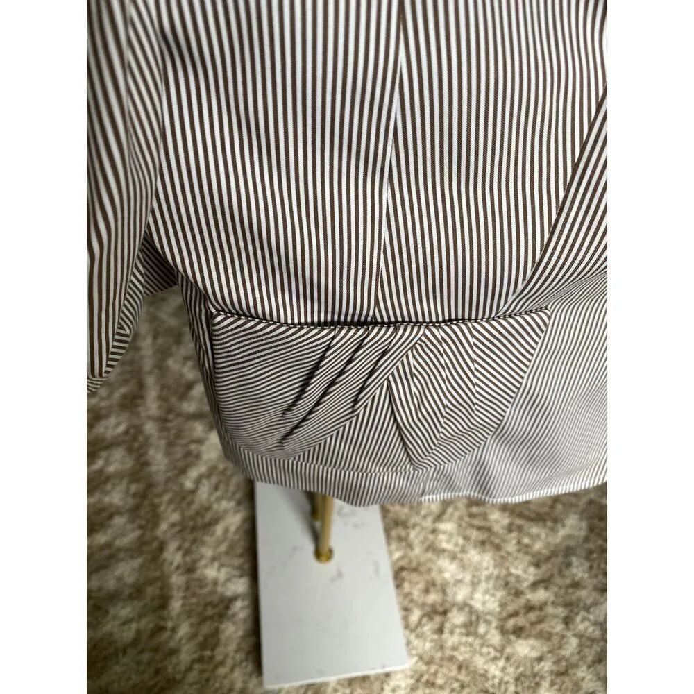 Doncaster Striped Peplum Blazer Suit Pant French Scandi Business Parisian Preppy - Image 11