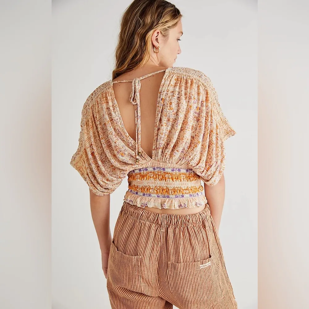 Free People Next Vacation Top, Ivory Combo Size XS New w/Tag - Image 2