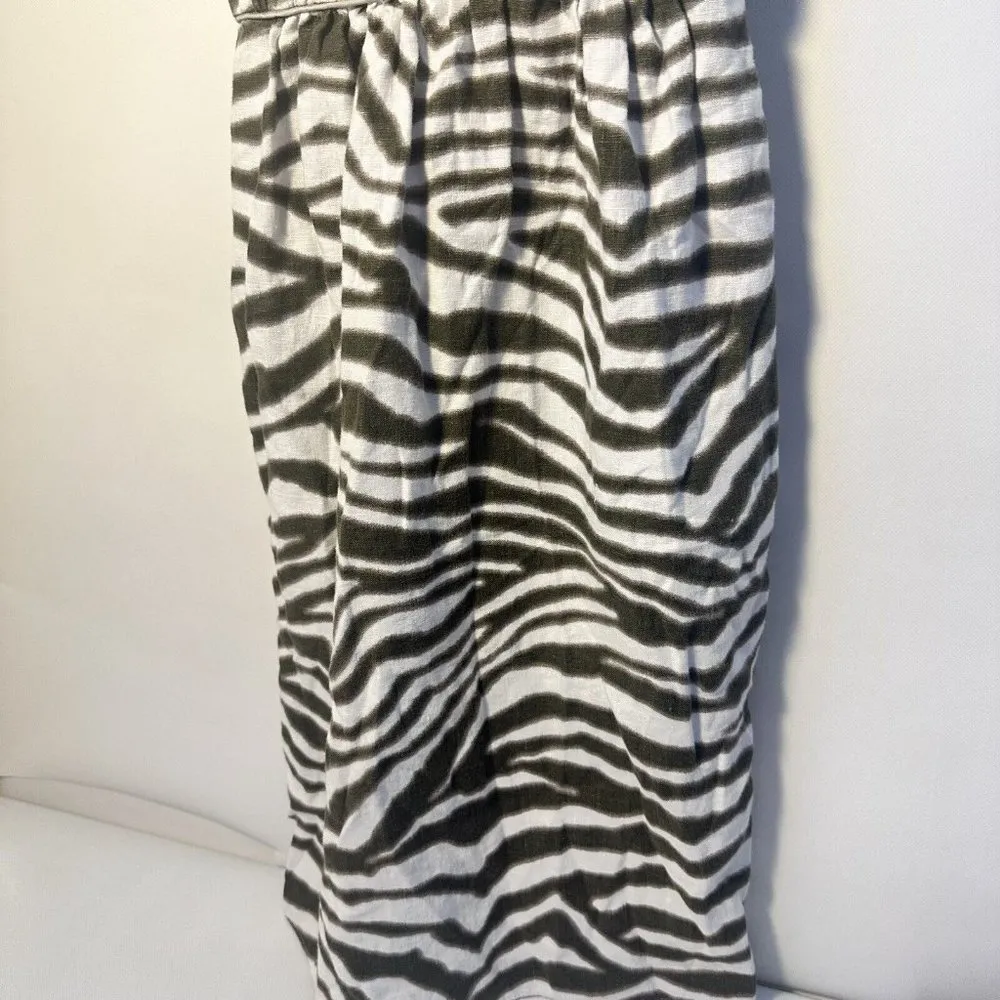 Banana Republic Dress Womens 4 Green Gray Organic Linen Pencil Party Sun… - Image 8