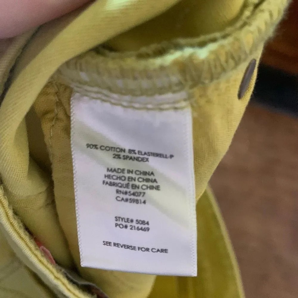 CAbi skinny Citron summer yellow mid low rise size 4 jeans - Image 5