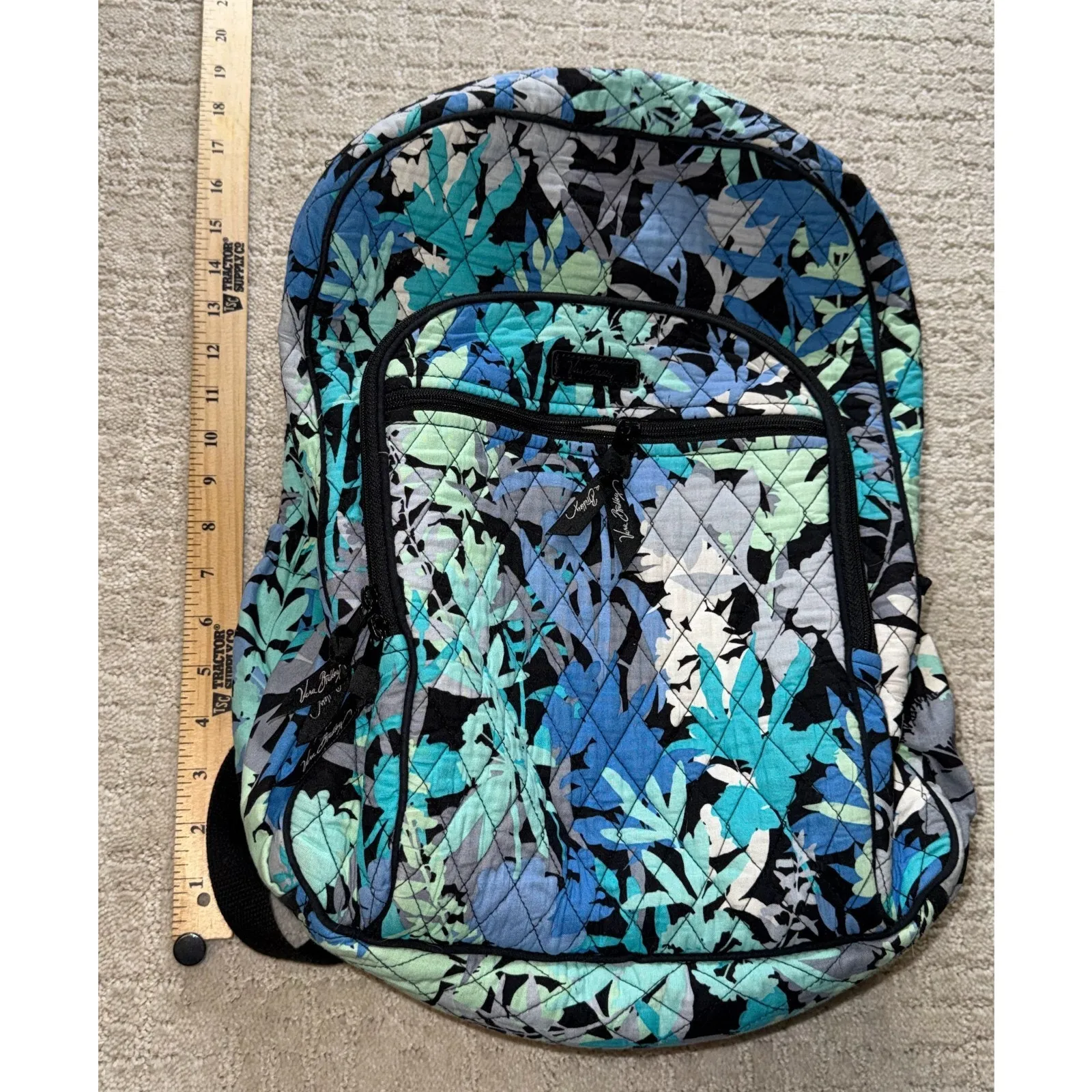 Vera Bradley Floral Camo Laptop Computer Backpack flawed - Image 2
