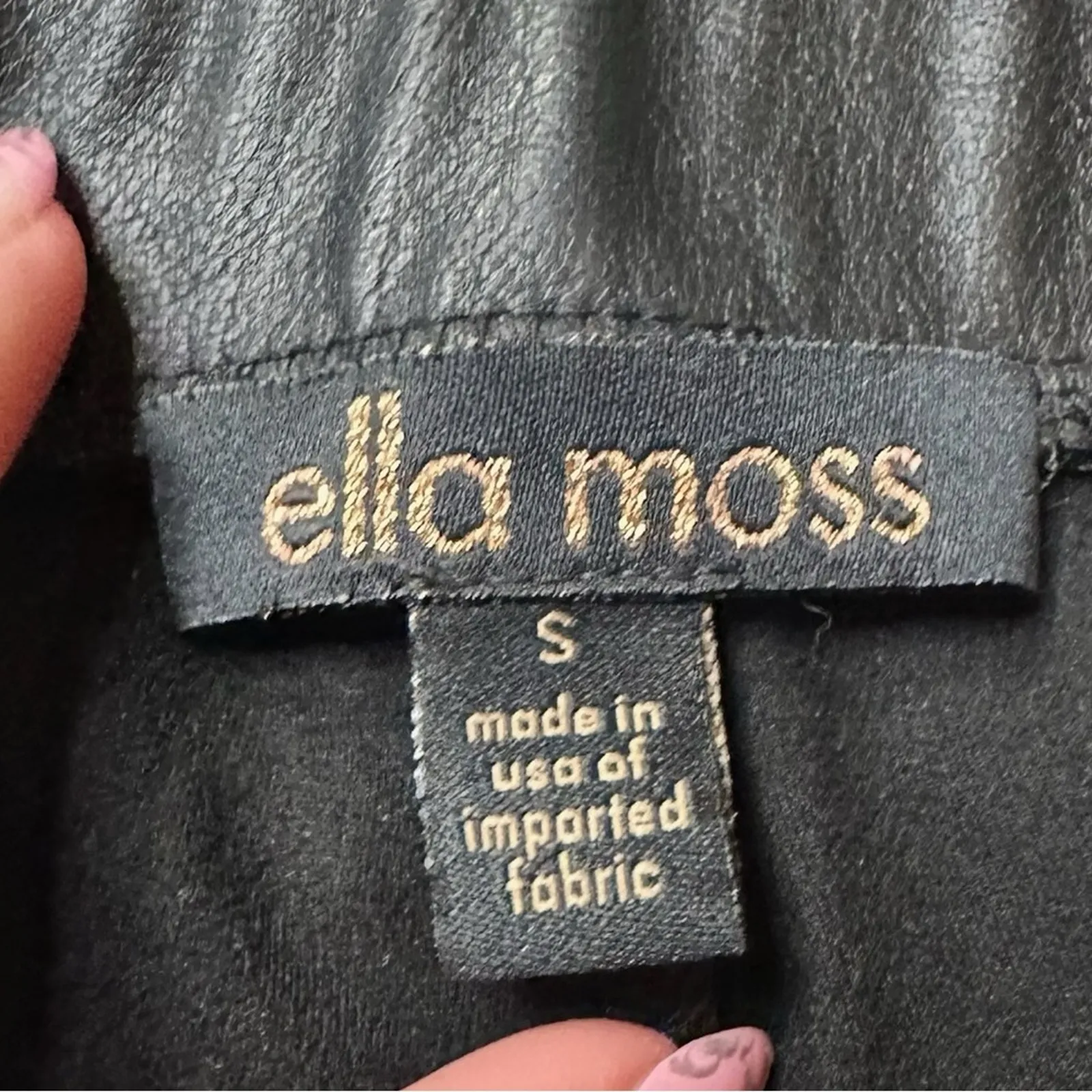 Ella Moss Black faux leather high-rise leggings size small - Image 5