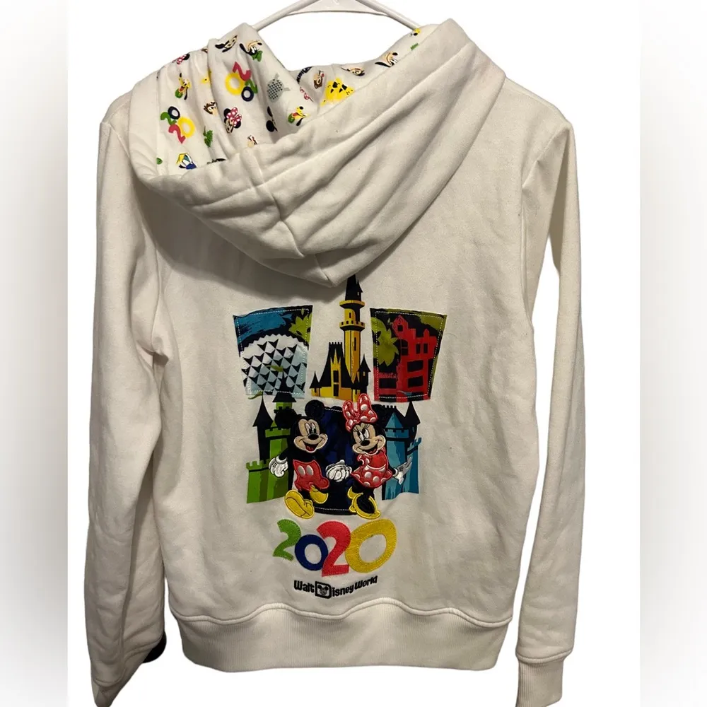 Disney Parks WDW Mickey & Minnie Mouse Hoodie Sweatshirt Size Medium - Image 3