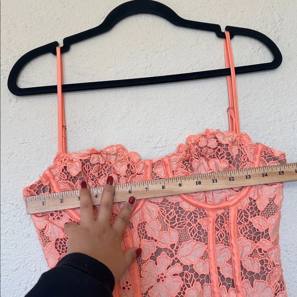 HOUSE OF CB ILAYDA Sorbet Embroidered Floral Lace Mini  DRESS Size M $285 - Image 15