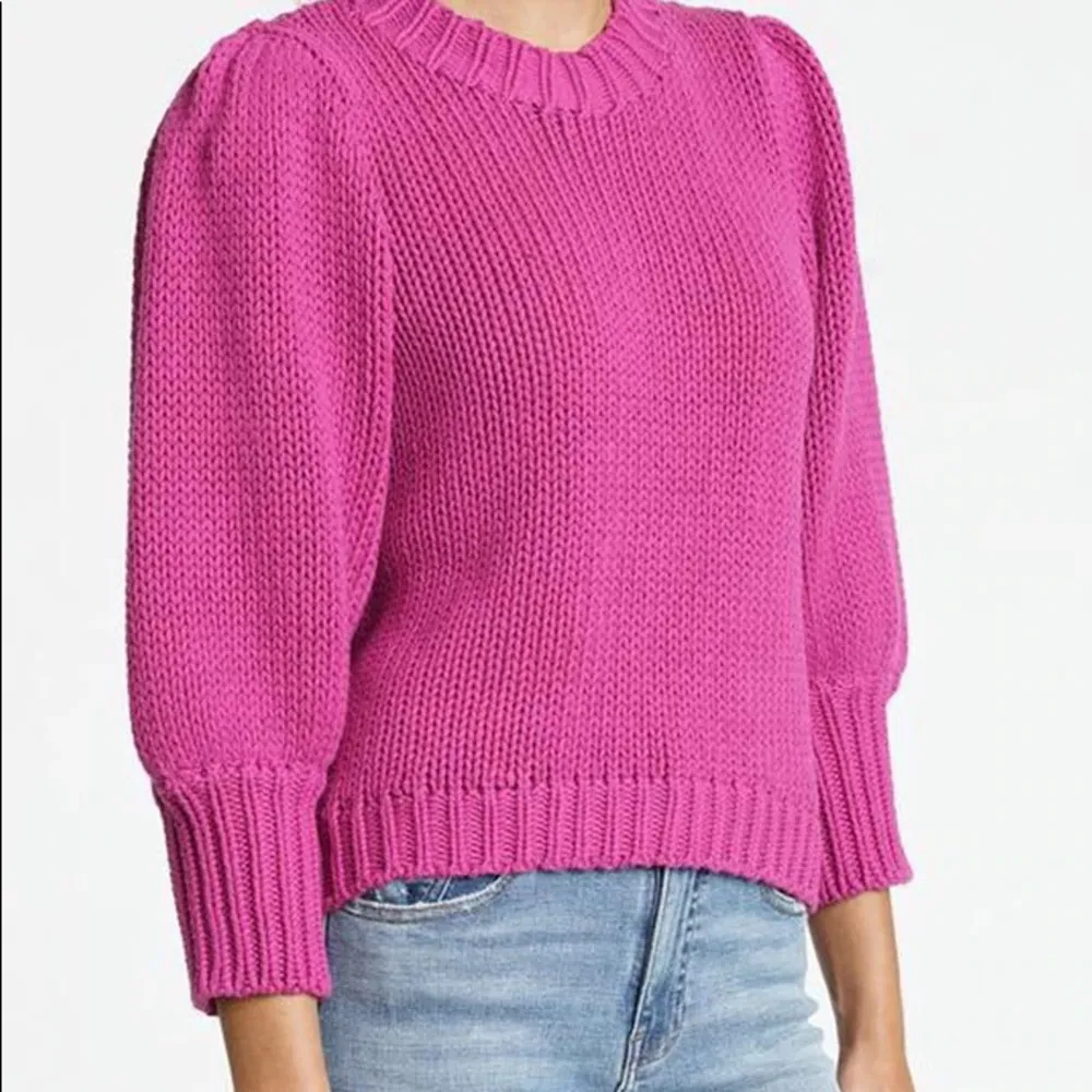 Pistola Gabbie wild orchid puff sleeve chunky knit sweater - Image 2
