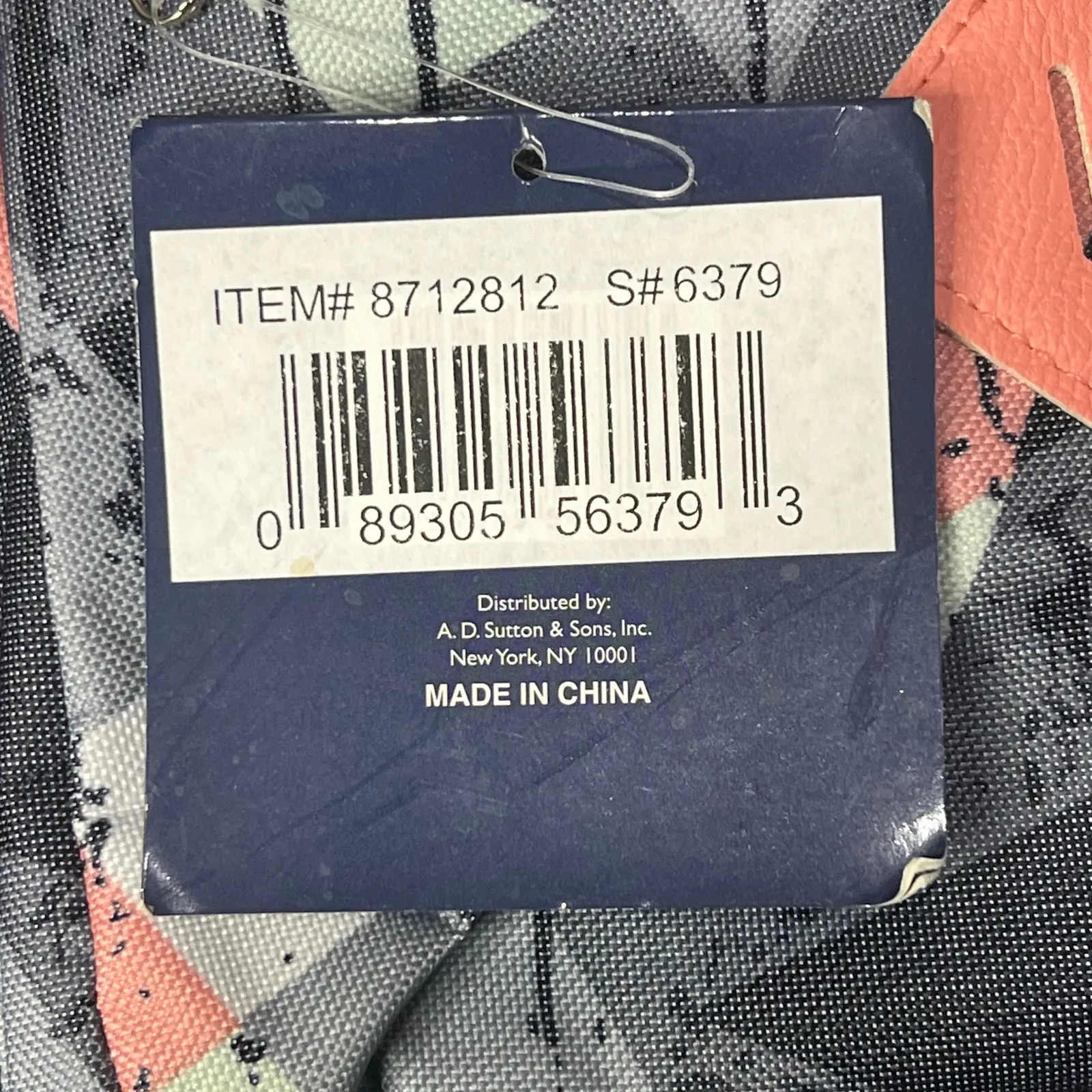 Emma & Chloe Backpack Gray Peach Geometric Abstract Modern School Travel Casual - Image 8