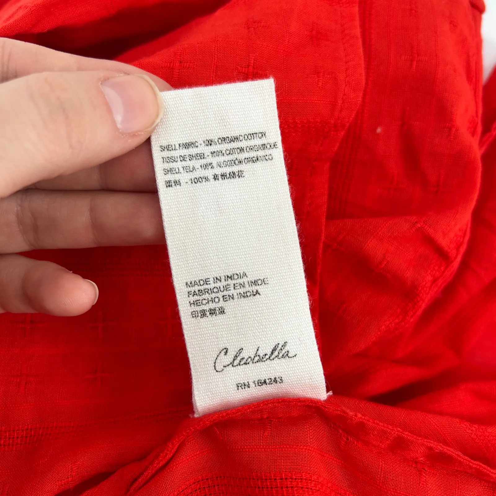 CLEOBELLA Rylan Blouse Womens Small Organic Cotton Top Red Orange Sustainable - Image 10