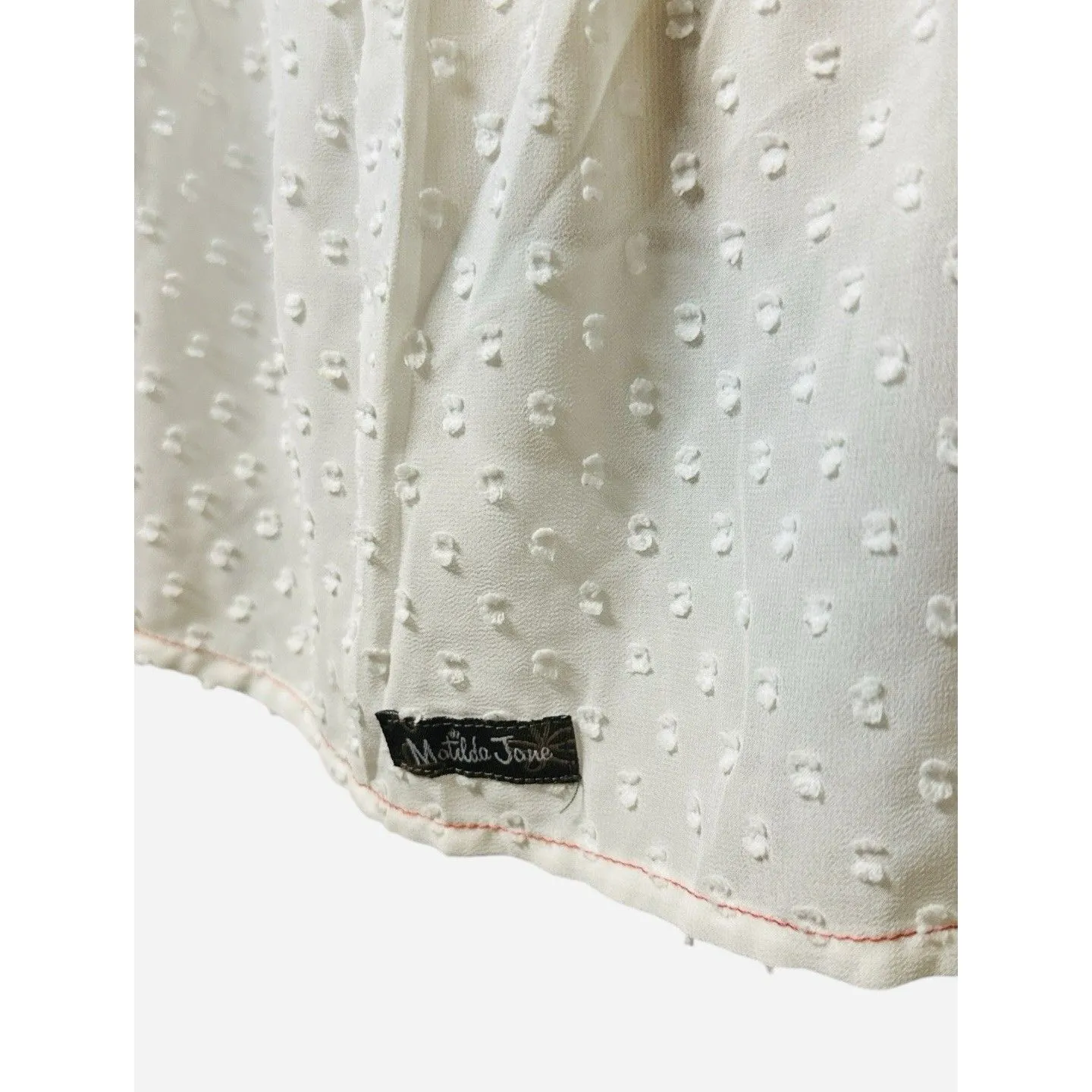 Matilda‎ Jane Women's Light The Way Swiss Dot Tunic Blouse Sz M Cream Sheer - Image 2