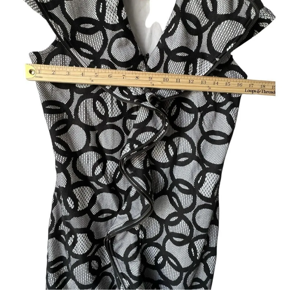 Samuel Dong Dress midi mini black white luxu Zipper elegant formal midi XS - Image 9