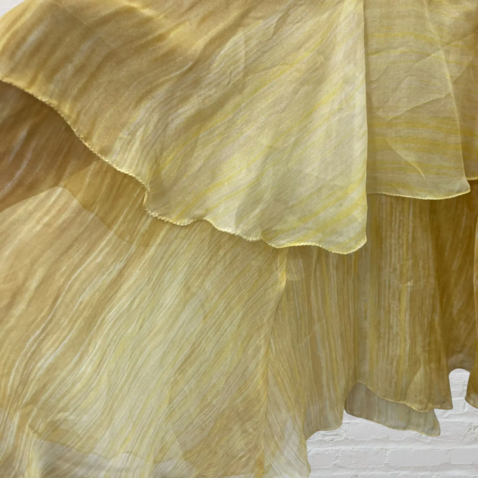 Max Studio Golden Yellow Silk Ruffle Dress | Special Edition | Size S - Image 12