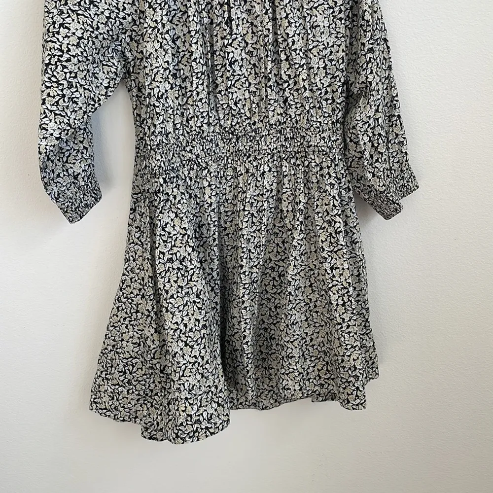 Apiece Apart Black beige Cobano floral organic cotton mini dress S NWT - Image 6