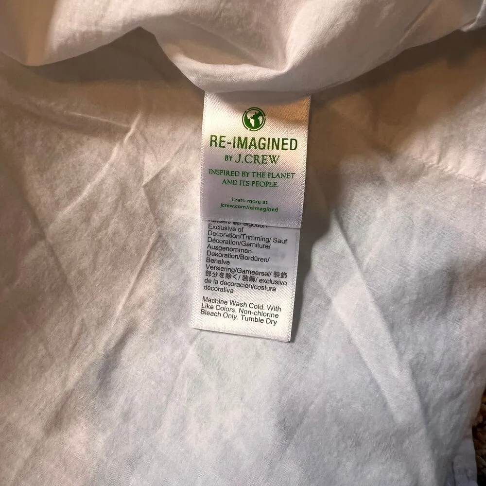 J. Crew 100% Cotton Smocked Tiered Midi Dress. White. Size Large White - Image 9