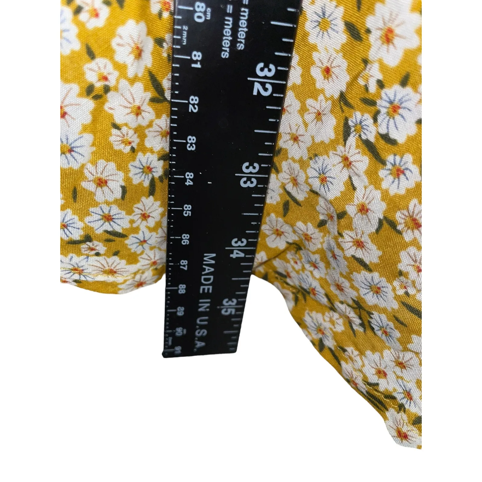 Princess Polly Floral Mini Dress Tie Front Flutter Sleeve Smocked Yellow‎ Size 6 - Image 6