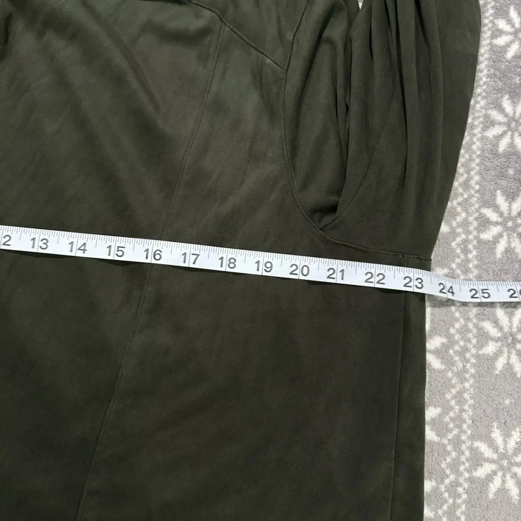 New Torrid‎ Suede Drape Front Jacket In Olive Green Size 3X - Image 9