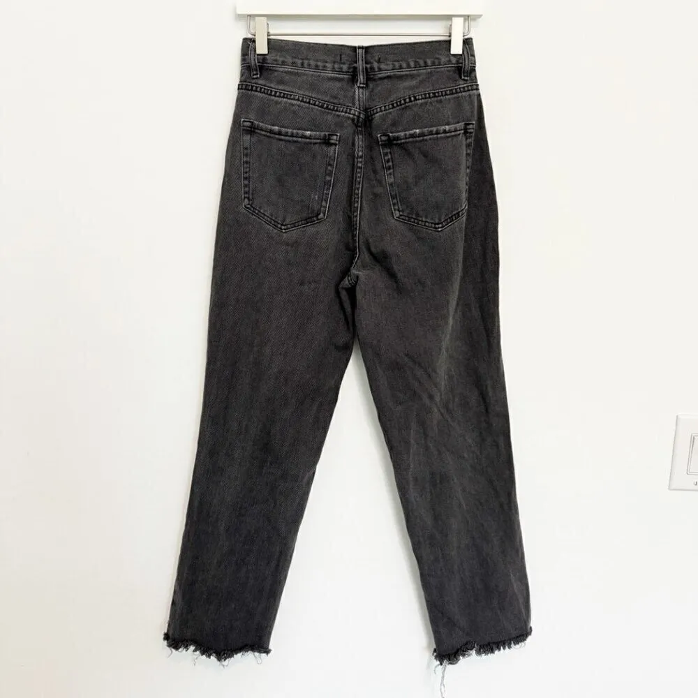 Pacsun High Rise Straight Leg Distressed Ripped Faded Black Jeans Grunge Size 26 - Image 10