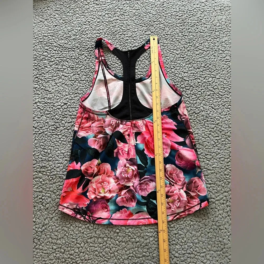 Women’s Lululemon Floral Lightened Up Singlet Tank Secret Garden / Black EUC - Image 4