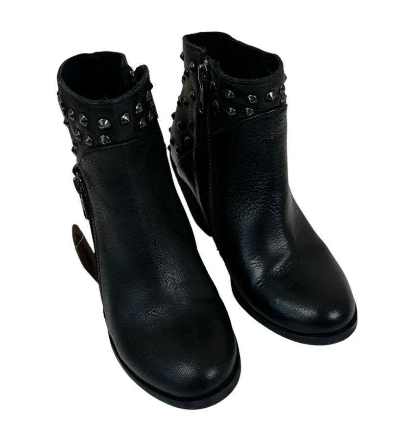 NEW Harley Davidson Wexford Black Heeled Ankle Boots Womens 5.5 Studded Biker - Image 3