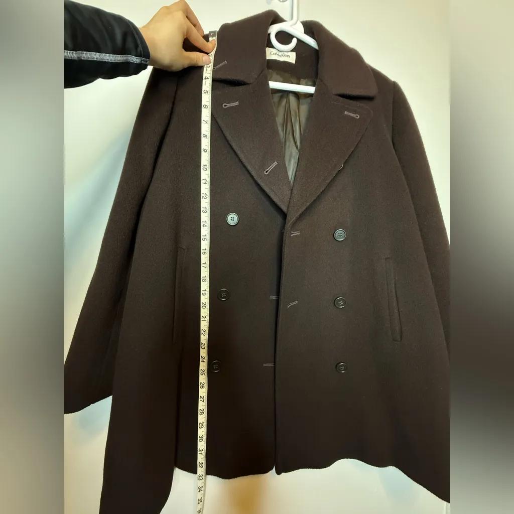 Calvin Klein Women's 100% Wool Double-Breasted Peacoat -Chocolate Brown - Image 12