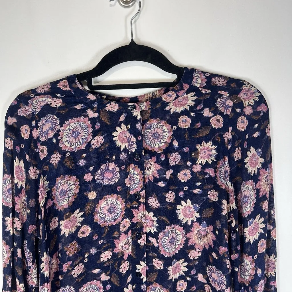 lucky brand live in love sz Small tunic top‎  floral multicolor Boho Long Sleeve - Image 2