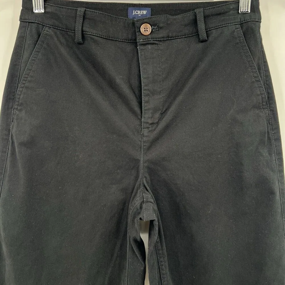 J. Crew Pants Wide Leg Black Chino Classic High Rise Style BX434 Women’s Size 6 - Image 4