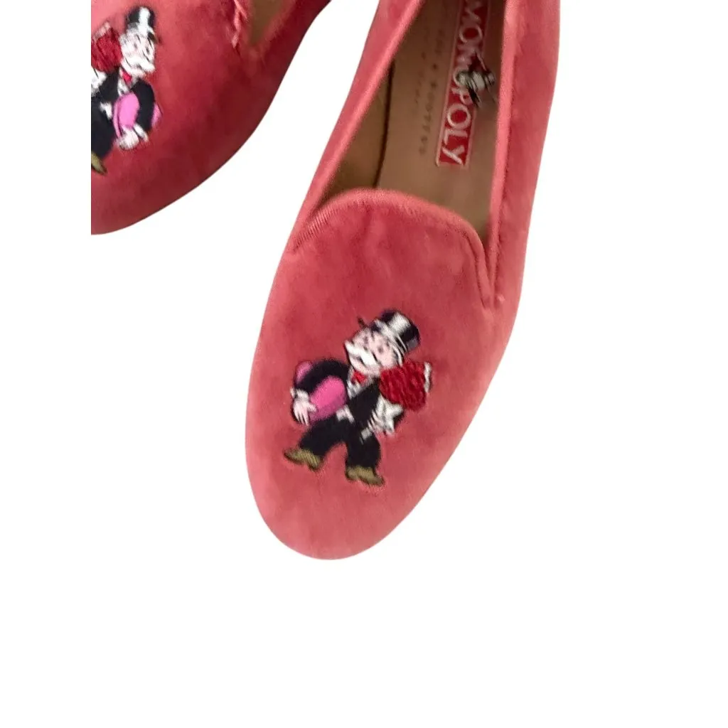 STUBBS & WOOTON Monopoly Collab Pink Valentine Velvet Smoking Loafers Flats Size Size 6 - Image 4