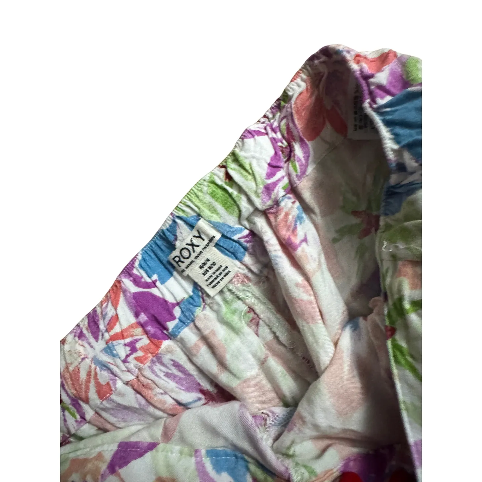 ROXY Womens Floral Wide Leg Lounge Pants Lightweight Boho Casual Costal Size M - Image 3