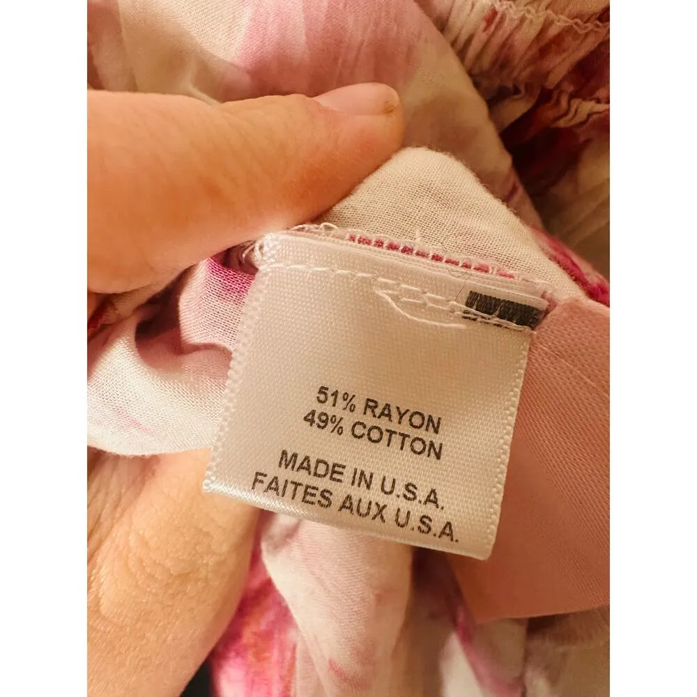 MISA Los Angeles Pink Floral Dima Shirred Ruffled Mini Dress Size Small - Image 9