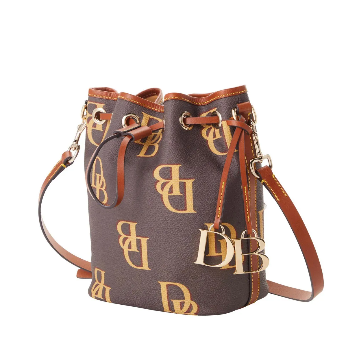 NEW WITH TAG  Brown Monogram Small Drawstring Crossbody Bag $218 - Image 4