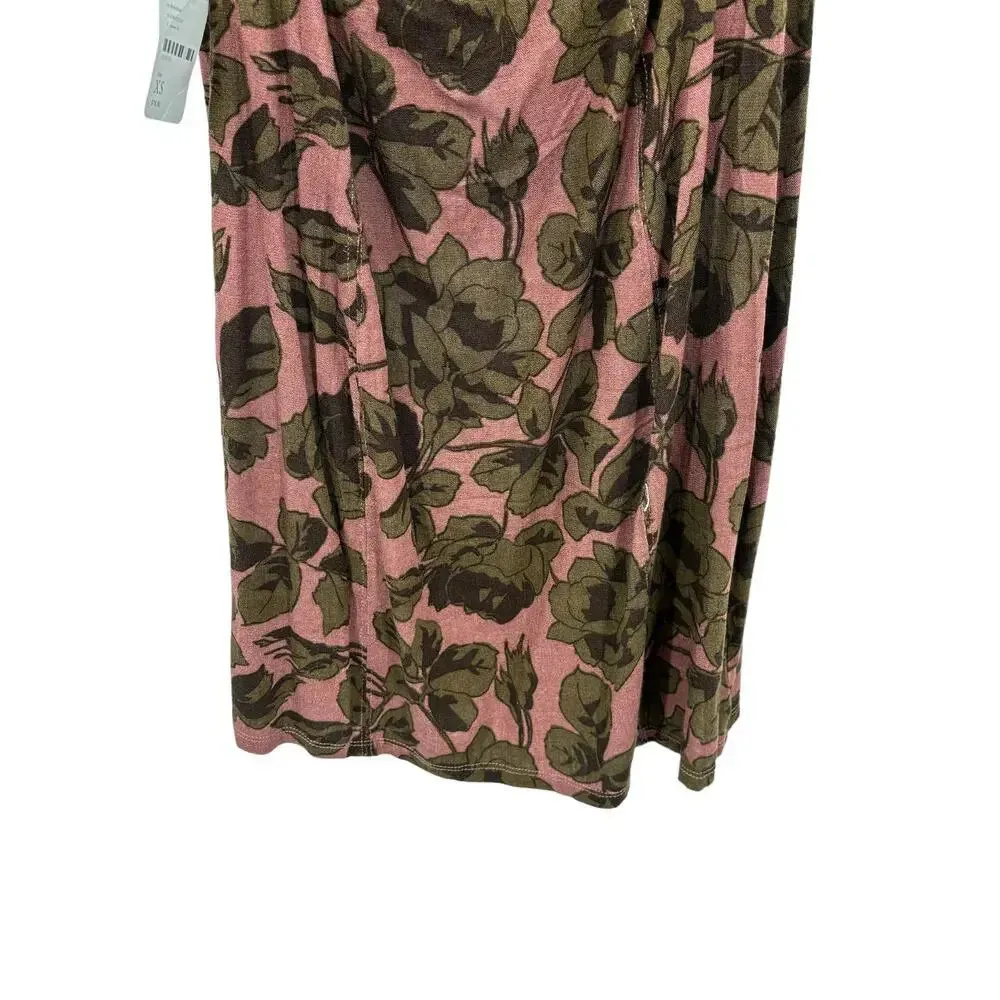 Free People Bring It Back Printed Cut-Out Bodycon Dress‎ Mauve Pink Size XS - Image 9