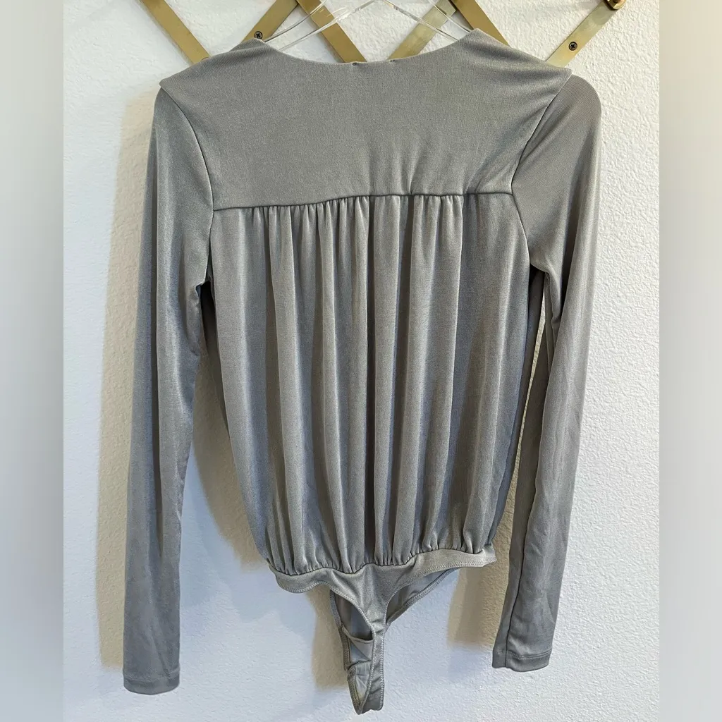 Free People Turnt Bodysuit Top Longsleeve Oxide Grey Medium - Image 7