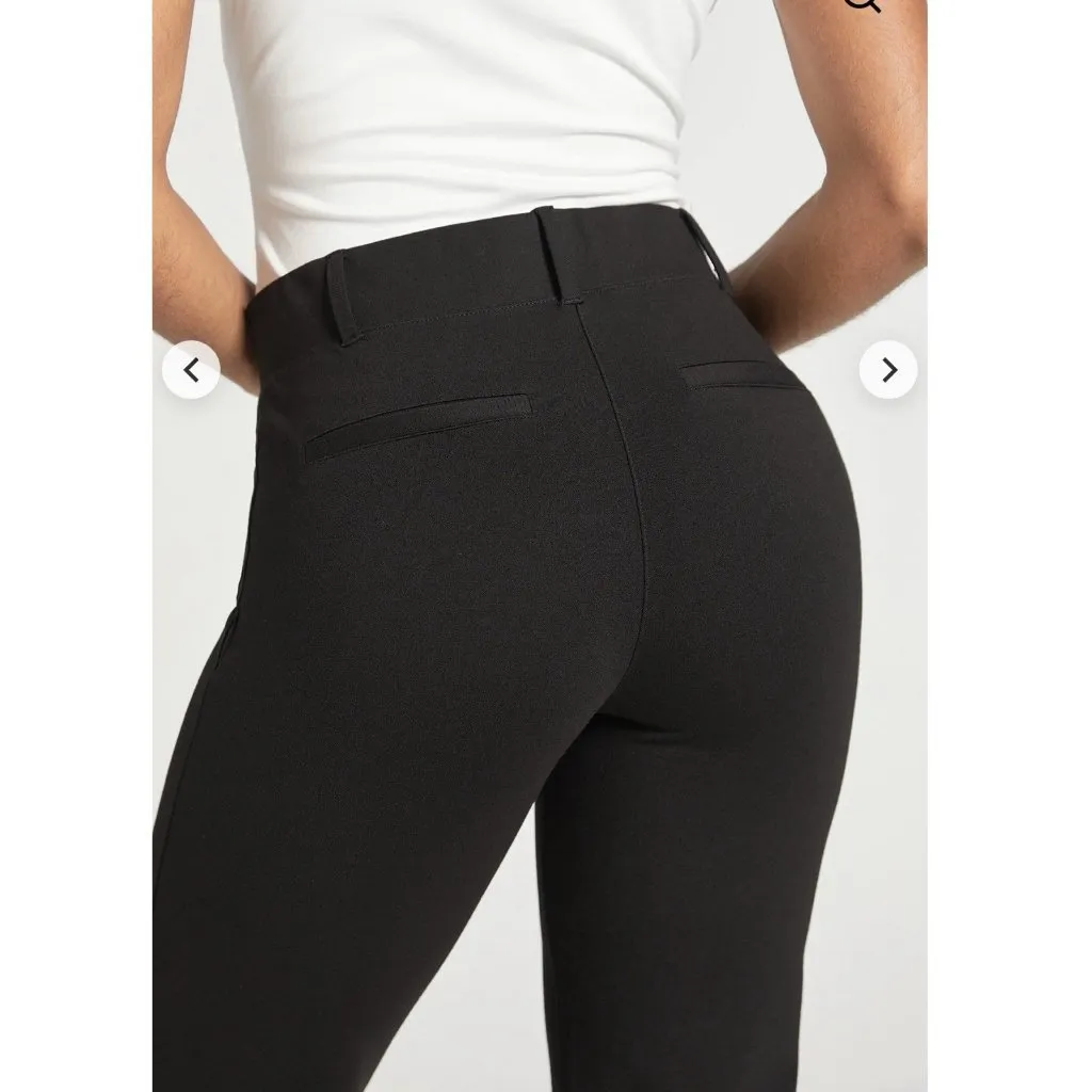 Betabrand Womens Dress Pant Yoga Pant Size Large Petite LP Black Bootcut Stretch - Image 4