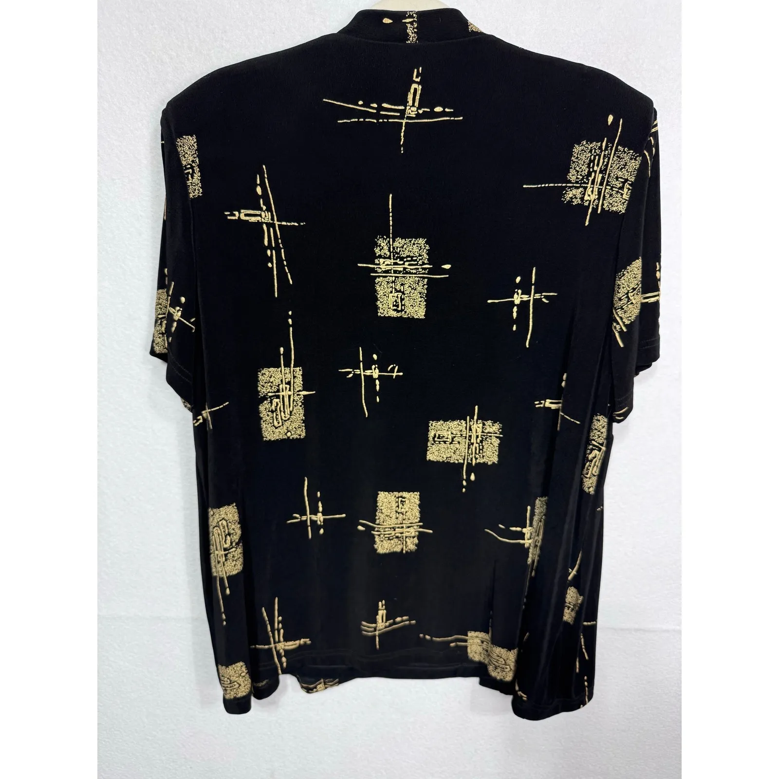 R&M Richards Twinset Abstract Black Gold‎ Women's 18WP Vintage Art Deco Y2K - Image 5