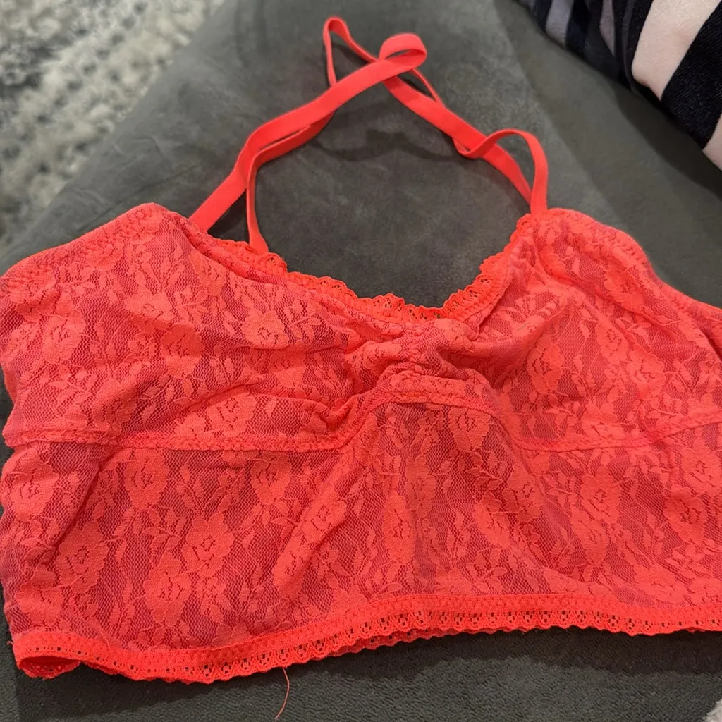 Abercrombie Lace Noen Orange Strappy Bralette - Image 3