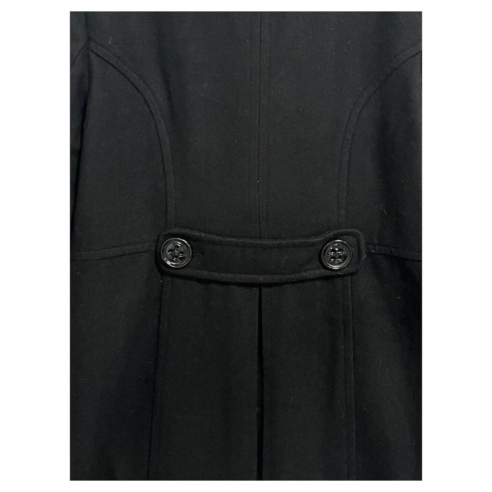Paper Doll Womens Large Wool Pea Coat Double Breasted Notched Collar Lined Black - Image 8