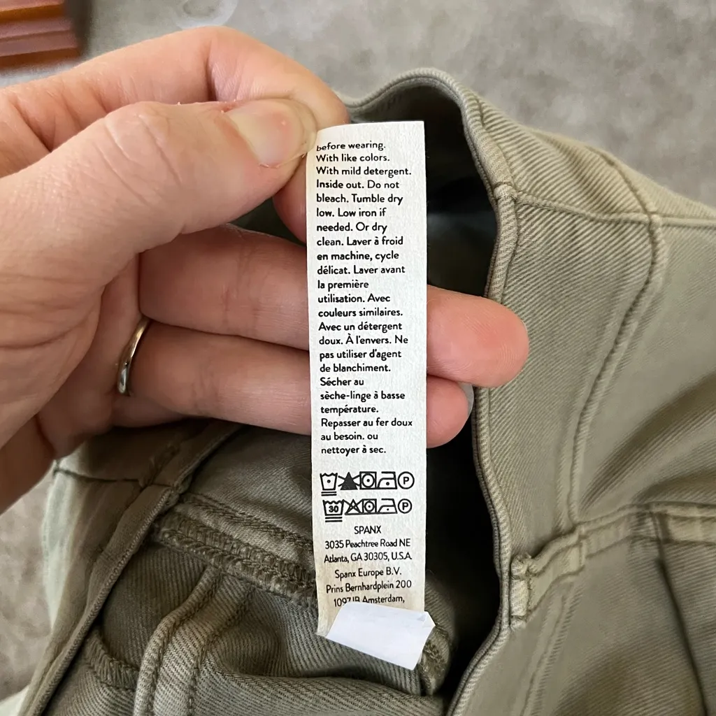 NWT SPANX Stretch Twill Straight Leg Pant in Olive Oil Womens Size M - Image 10