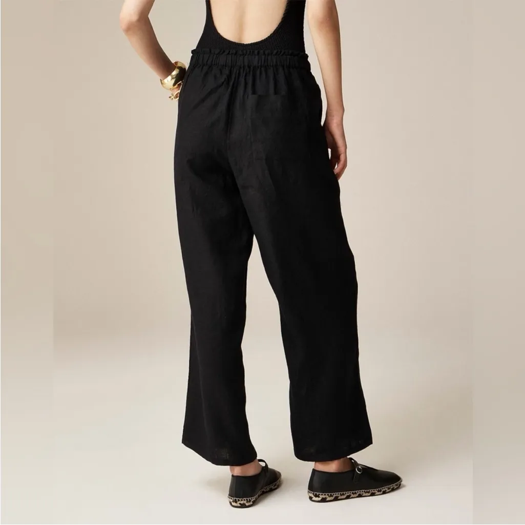 J. Crew Soleil Pant in Linen Black size Large - Image 2