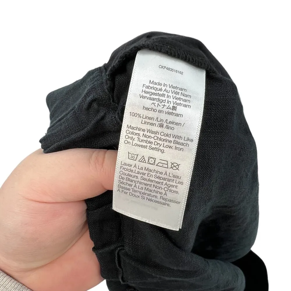 Madewell Plus Clean Pull-On Shorts in 100% Linen Black Plus‎ Size 1X - Image 9