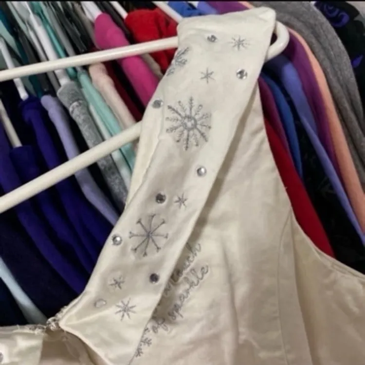 Disney parks dress shop silver and gold luxe Christmas dress M - Image 5