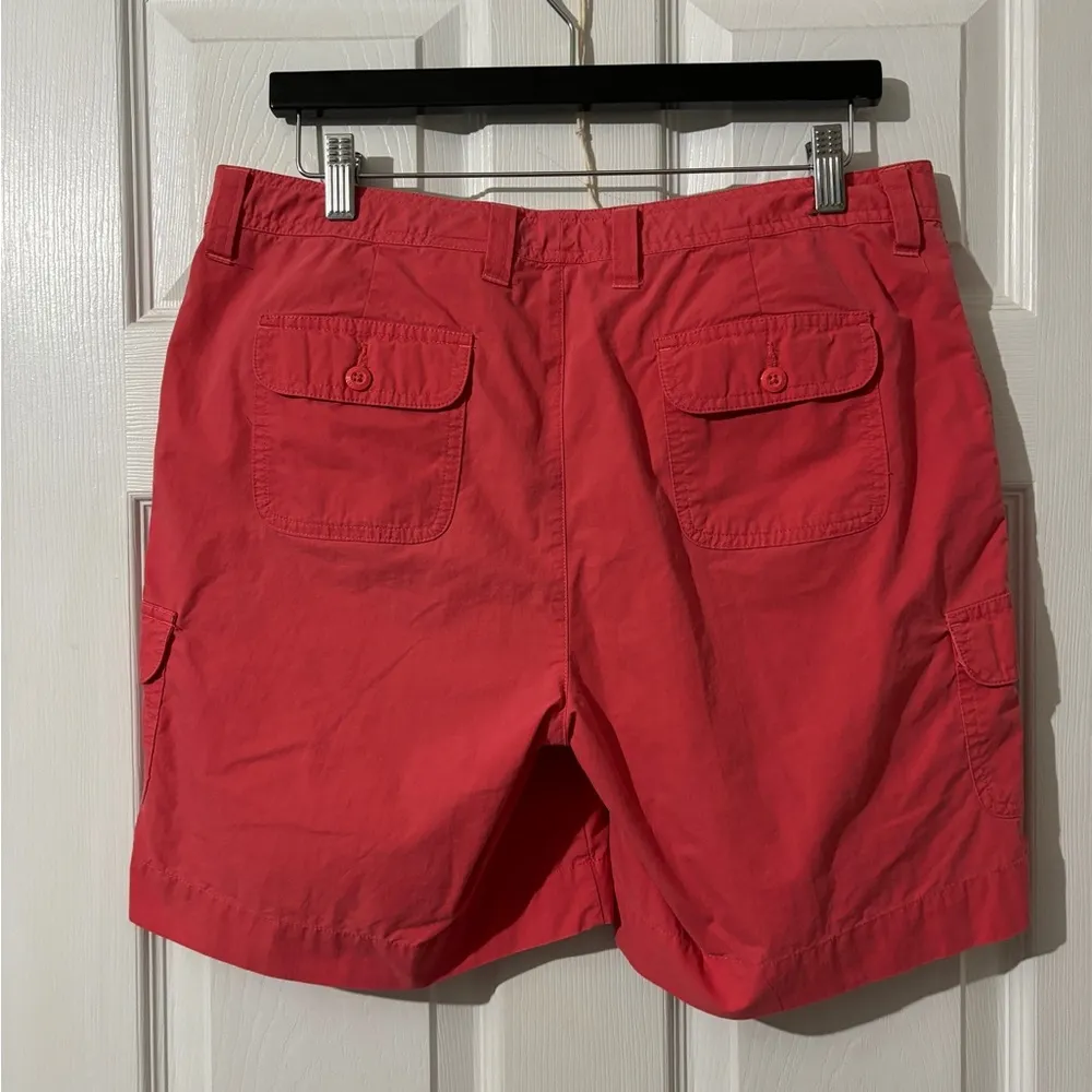 Eddie Bauer 12R Coral Pink Orange Cotton Nylon Drawstring Cargo Shorts - Image 5