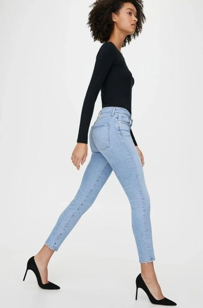 Agolde Toni Mid Rise Slim Fit Stretch Denim Jeans in Daylight sz 26 - Image 5