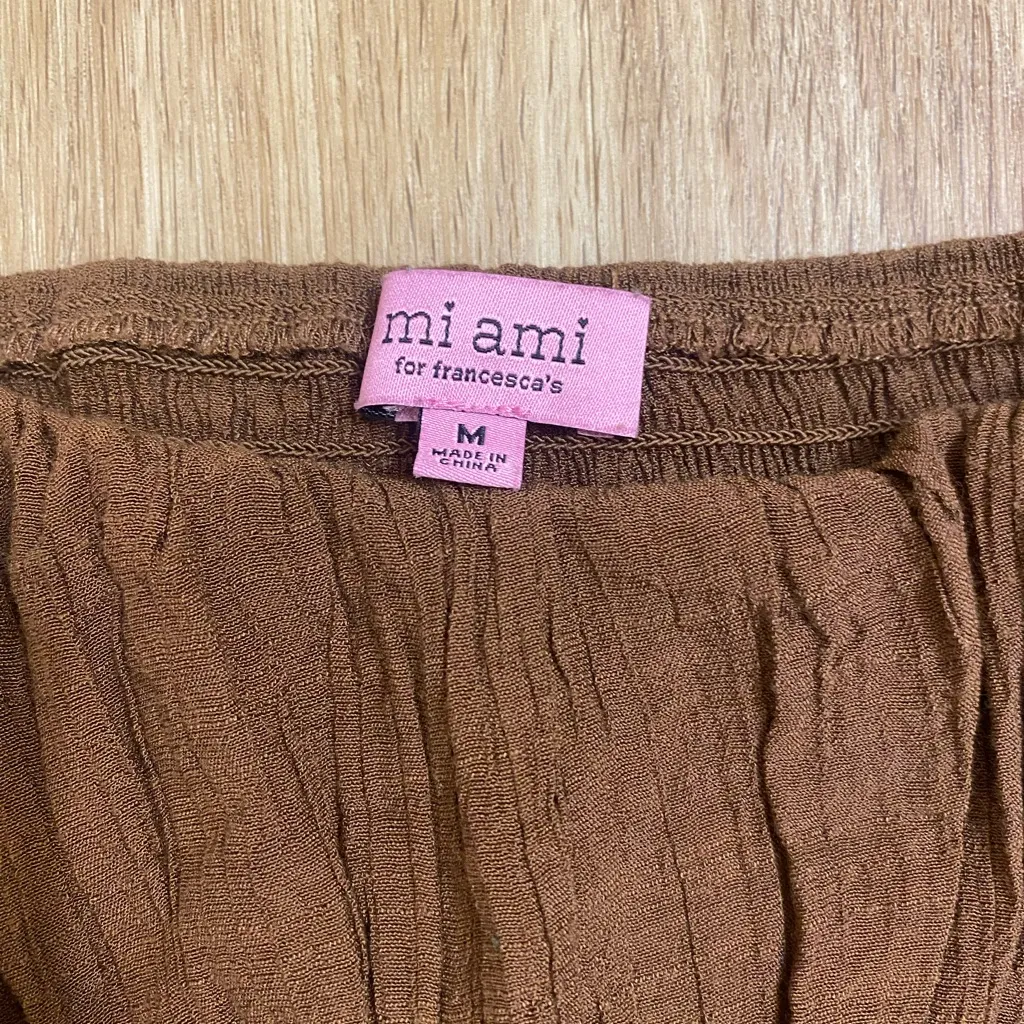 Miami Brown Puff Sleeve Blouse - Image 3